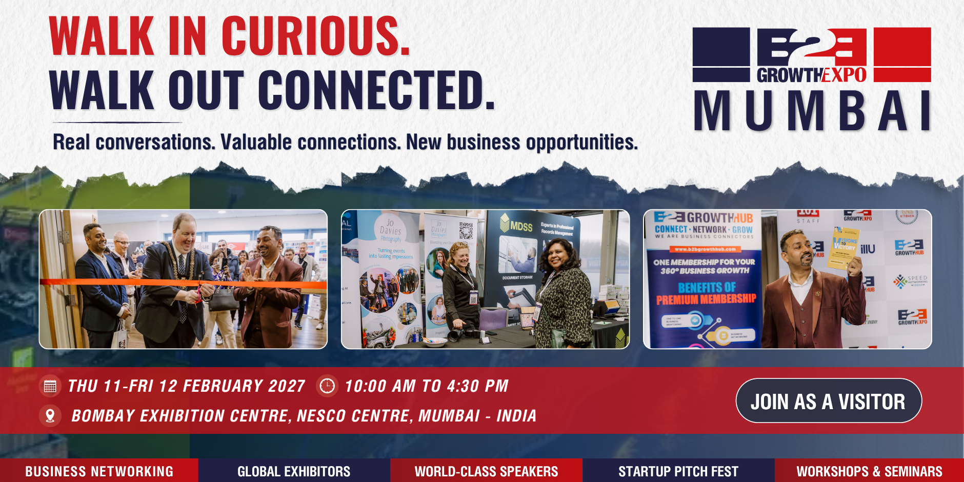 Mumbai B2B Growth Expo 2027 | Book Your Visitors Ticket At Premier B2B Show at Bombay Exhibition Centre