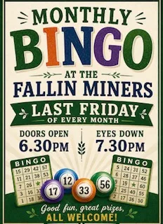 Bingo at Fallin Miners