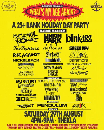 DOCKSIDE SESSIONS: What's My Age Again? Emo Deck Party Tickets at Thekla