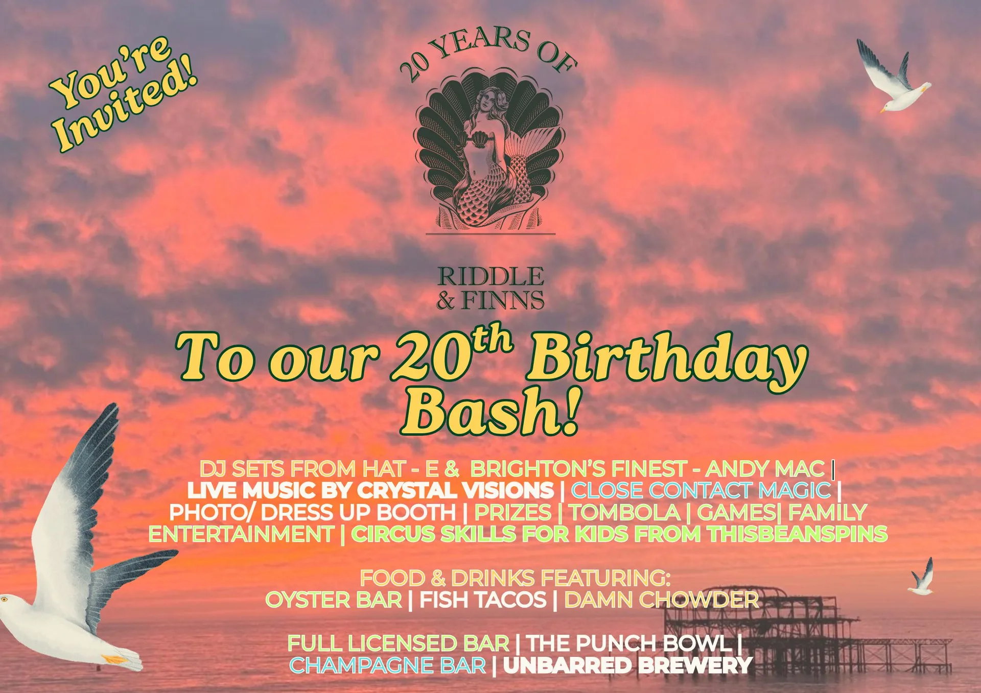 Riddle & Finns: 20th Birthday Party & Seafood Boil at Wagner Hall
