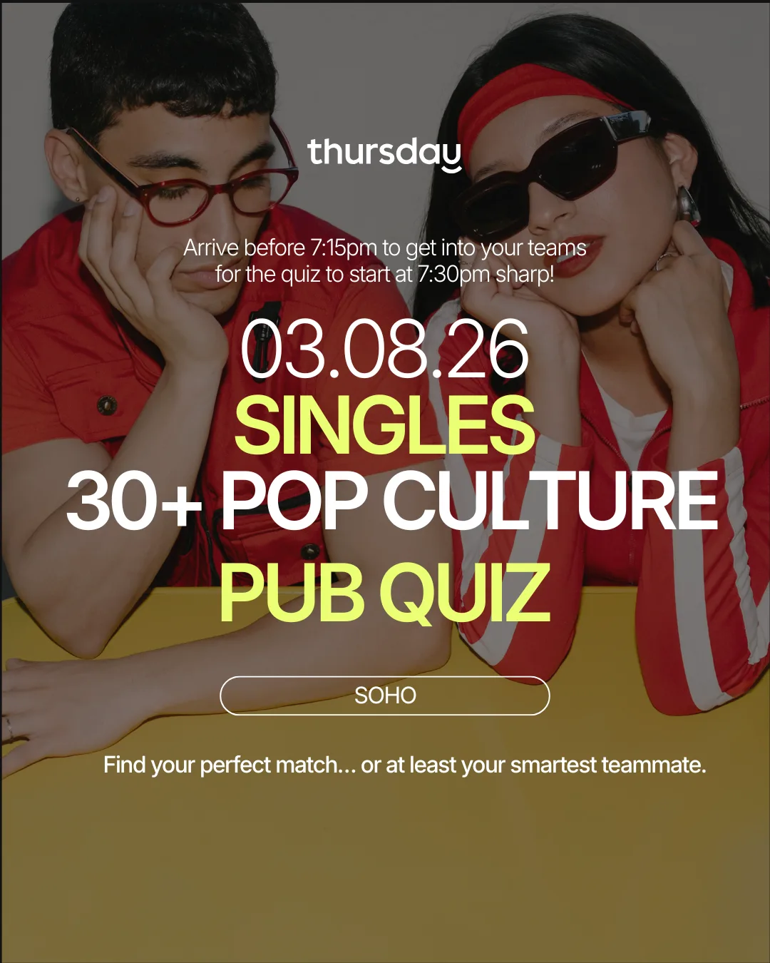 Monday | 30+ Pop Culture Quiz Night | Soho at 21Soho