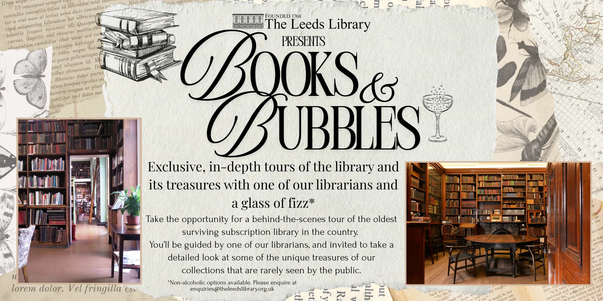 Books and Bubbles Tour at The Leeds Library
