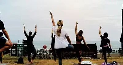 Outdoor Yoga Class at Brighton's Sea front at PT Georgie