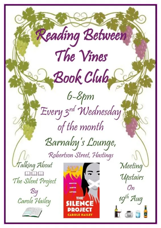 Reading Between The Vines Book Club 6.00pm at 46 Robertson St