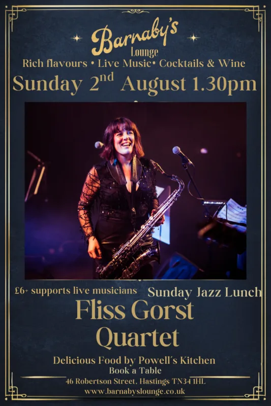 FLISS GORST QUARTET — SUN 2 AUG, 1:30PM at 46 Robertson St