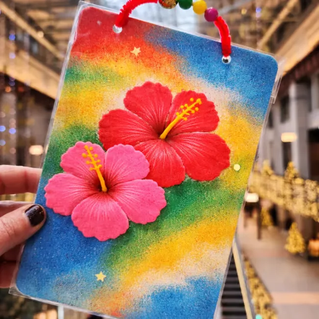 Kids Craft Workshop: Hibiscus Sand Art Picture at Battersea Power Station