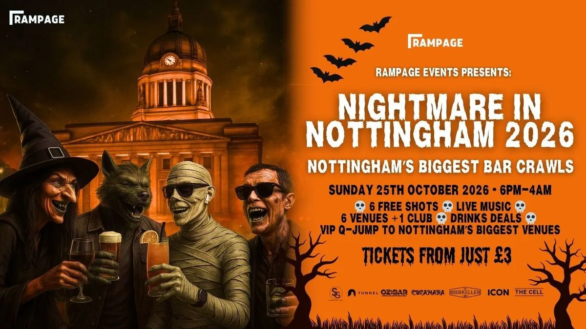 HALLOWEEN BAR CRAWL UON vs NTU - Nightmare in Nottingham  | 6 FREE SHOTS | 6 BARS | 1 CLUB: THE CELL 2-4-1 DRINKS BEFORE MIDNIGHT at The Cell