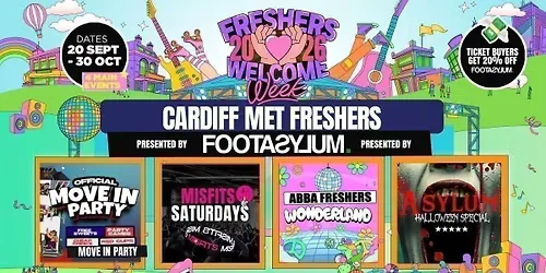 ⚠️ EXAM FLASH SALE - FREE QUEUE JUMP WITH EVERY TICKET! Cardiff Met Freshers Welcome Week 2026 🎓 - Presented by FOOTASYLUM - UK Largest Freshers Events - Sold Out 10 Years Running 🏆 at DISTRICT, Walkabout & Misfits Social, The Foundry & More