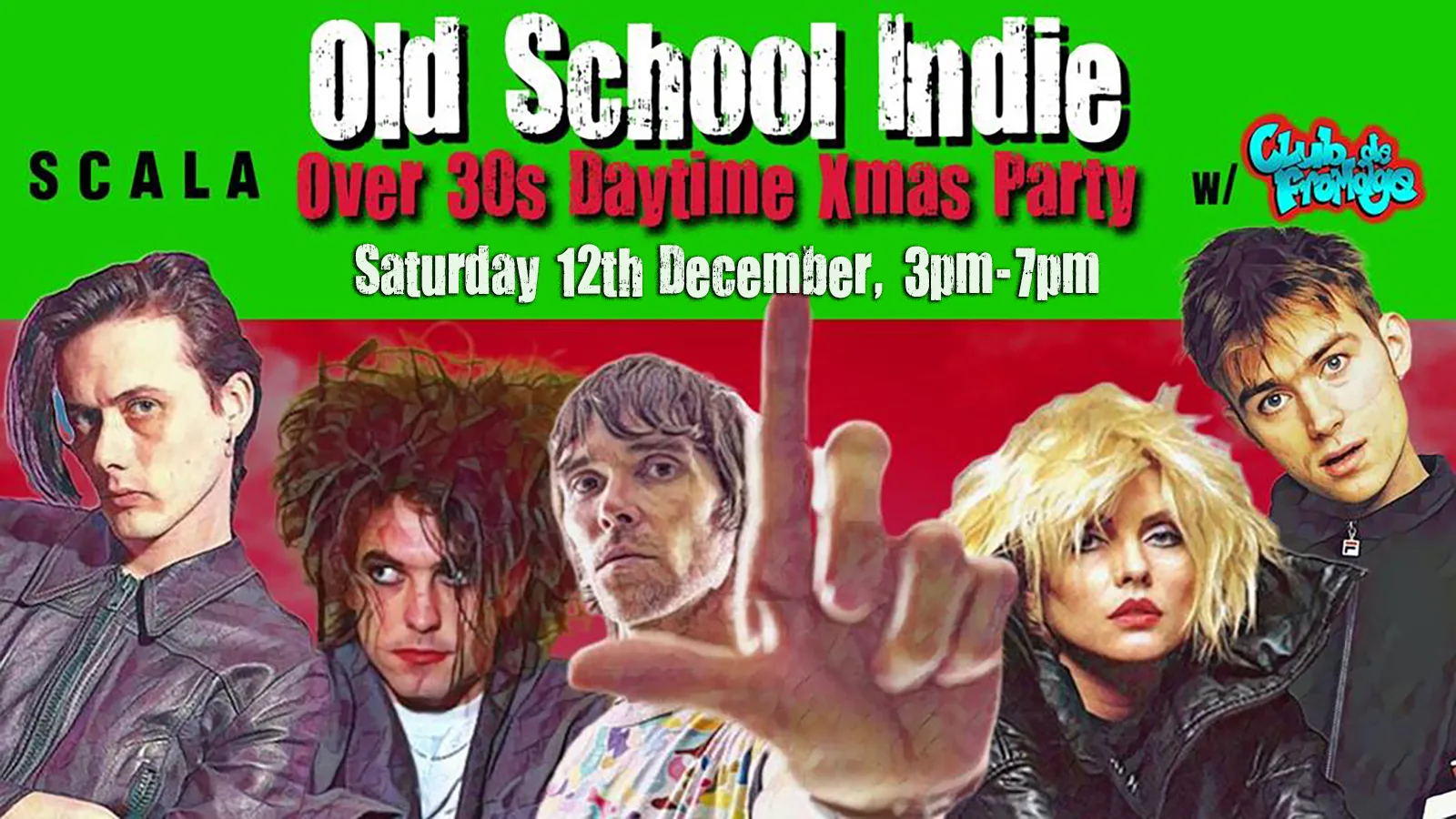 LONDON Old School Indie - Over 30s Xmas Daytime Party (w/Club de Fromage) - 12 December, 3pm-7pm at Scala