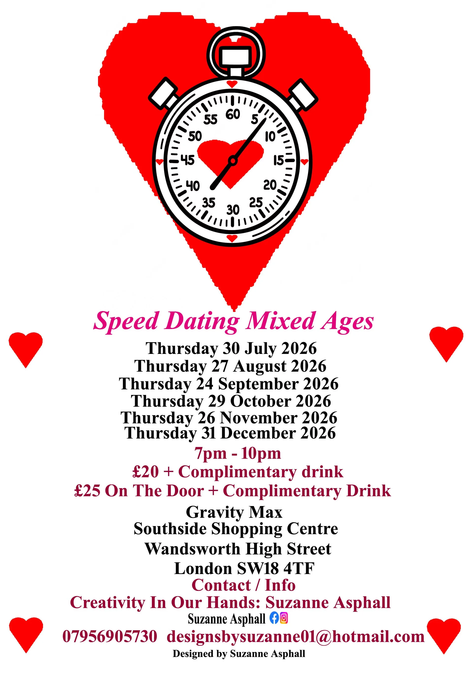 Speed Dating. Mixed Ages. Thursdays.