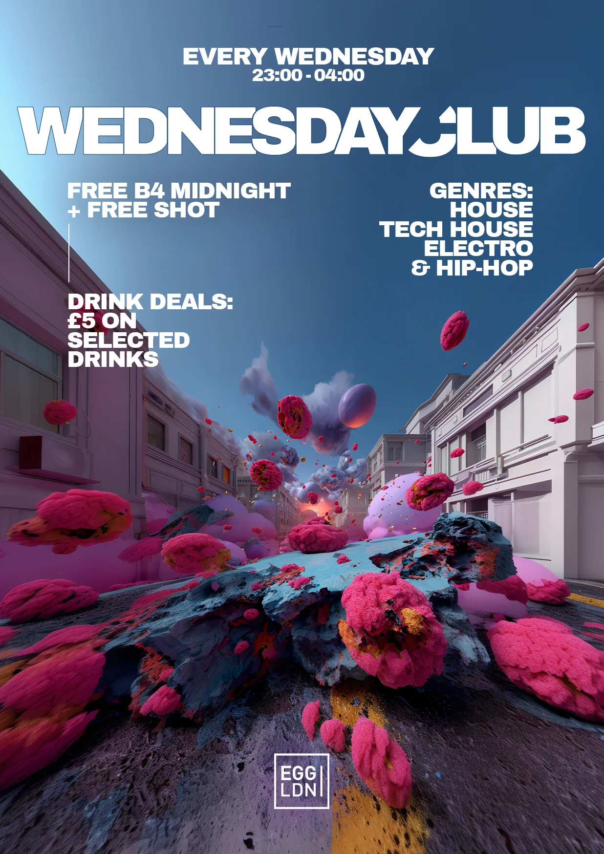 Wednesday Club: House, Tech House, Electro & Hip Hop - Free Tickets at Egg London Nightclub