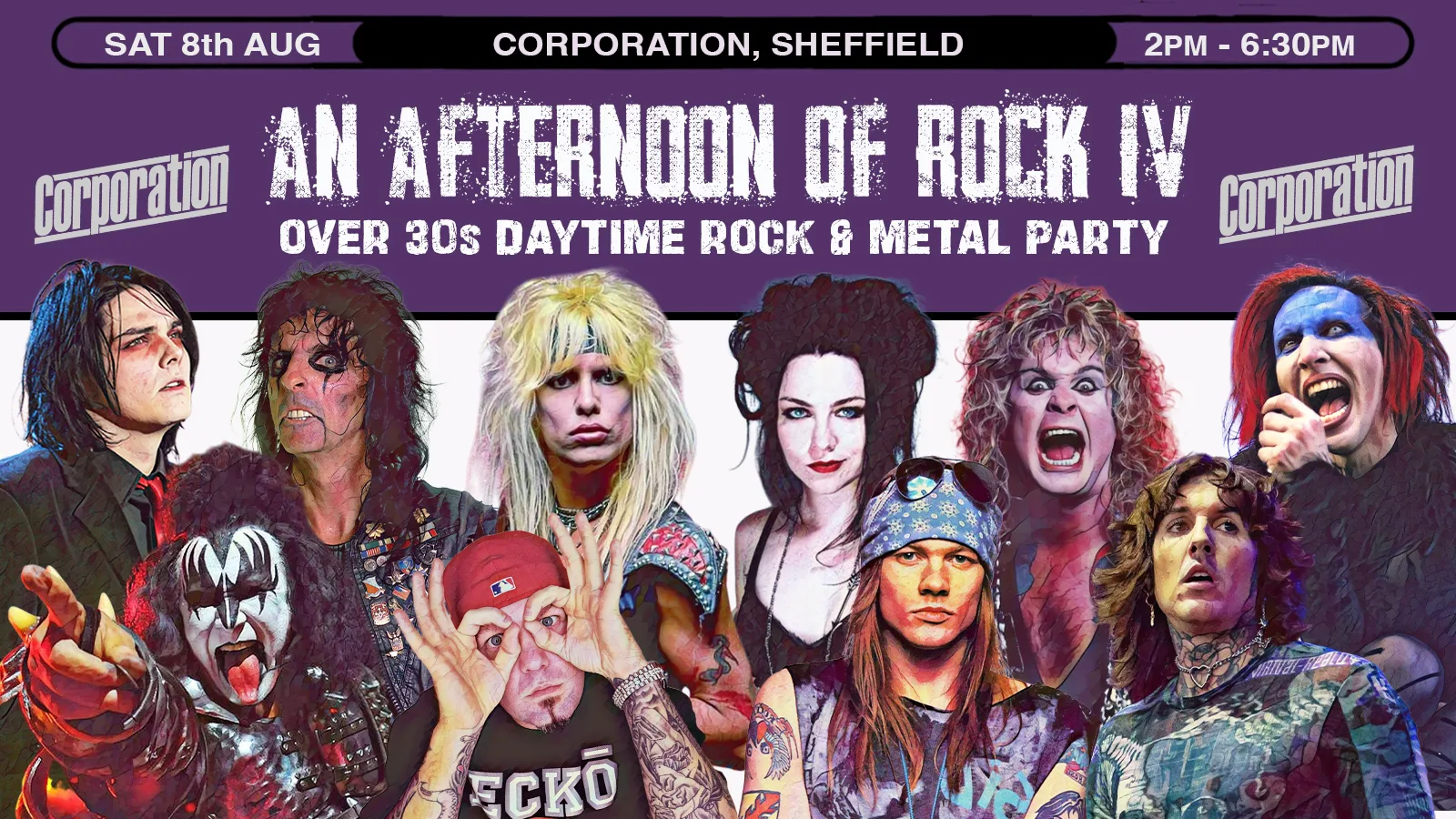 SHEFFIELD An Afternoon of Rock IV - Rock/Metal for the over 30s: 2pm-6:30pm, 8th August at Corporation