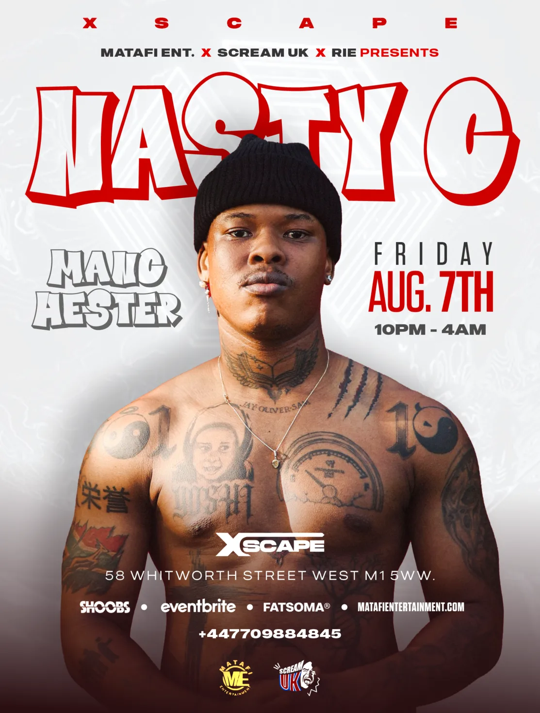 NASTY C Live In Manchester - Afrobeats/HipHop/Amapiano/RnB/DanceHall at Xscape Manchester