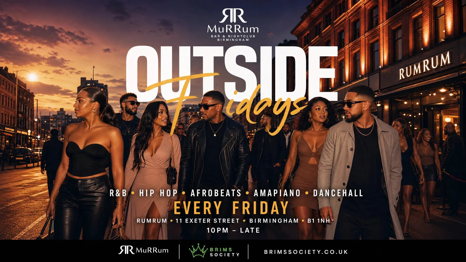 OUTSIDE FRIDAYS • Party + Free Food🍹🌯 at RUMRUM BIRMINGHAM 