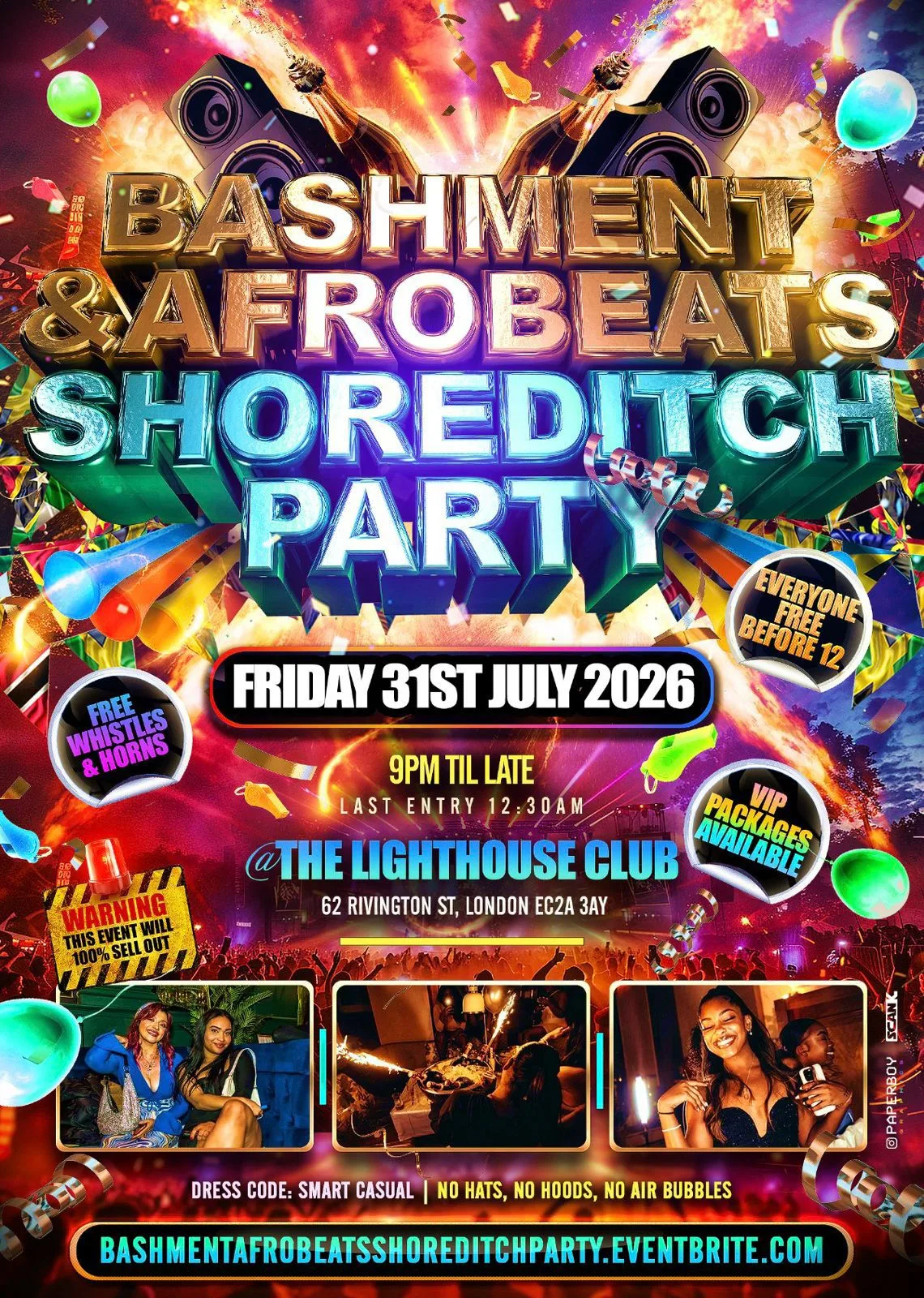 Bashment & Afrobeats Shoreditch Party - Everyone Free Before 12AM at The Lighthouse Bar and Club