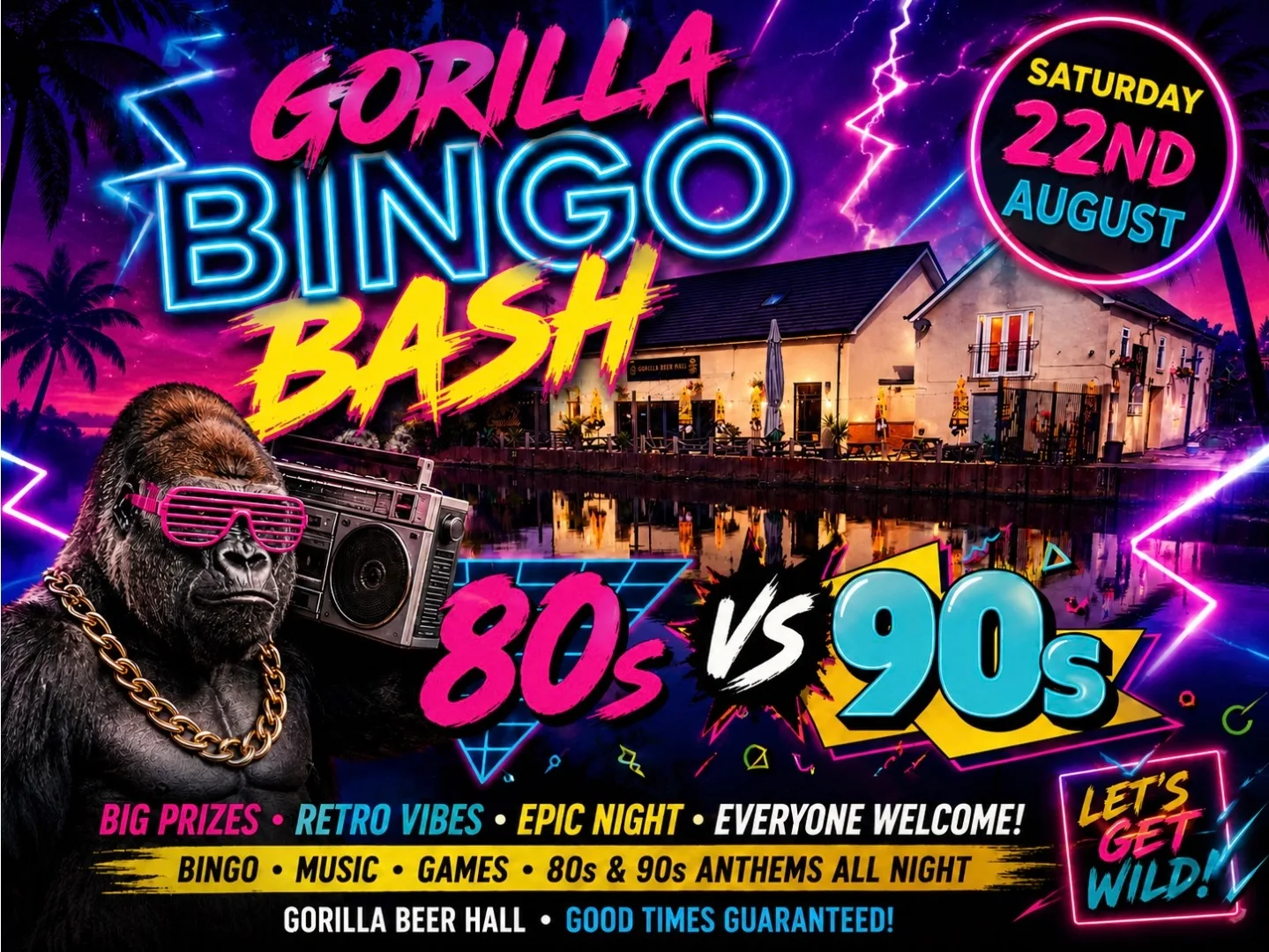 Gorilla Bingo Bash 80s v 90s! at Gorilla Beer Hall