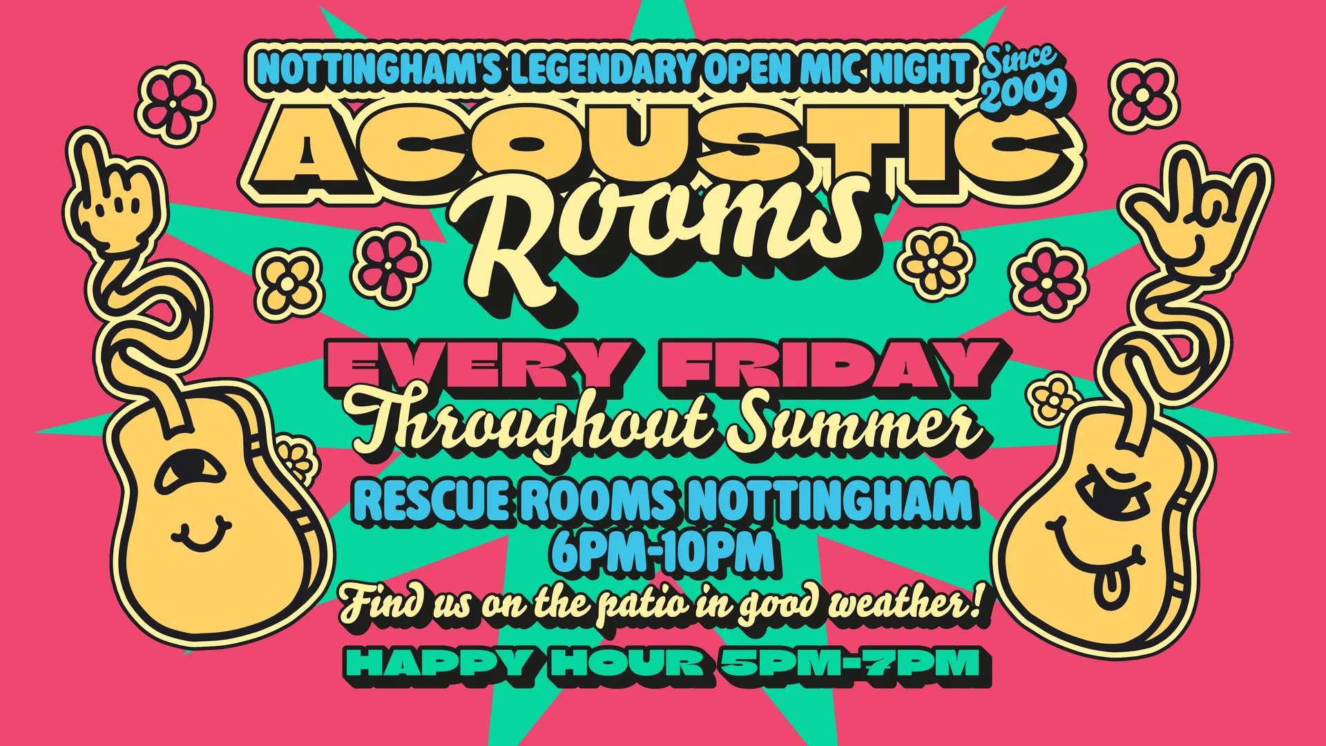 Acoustic Rooms 🌴 Nottingham’s legendary open mic night at Rescue Rooms