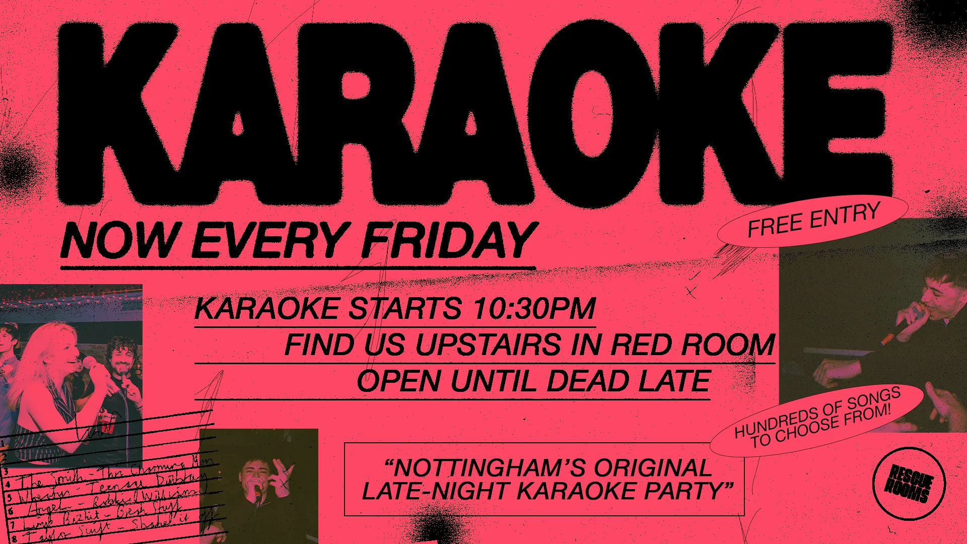 Karaoke 🎤 Every Friday at Rescue Rooms at Rescue Rooms