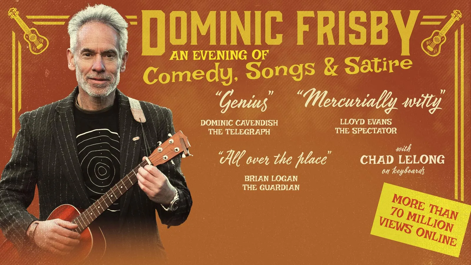 Dominic Frisby an Evening of comedy, songs & Satire. (Doors at 18:30 with show start at 19:30) at The HiFi Club