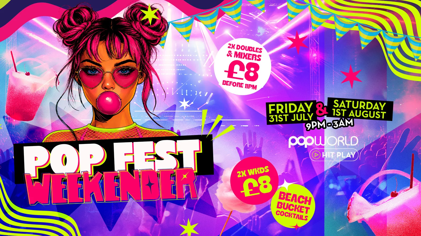 Saturday  - Pop Fest Weekender at Popworld - Southampton