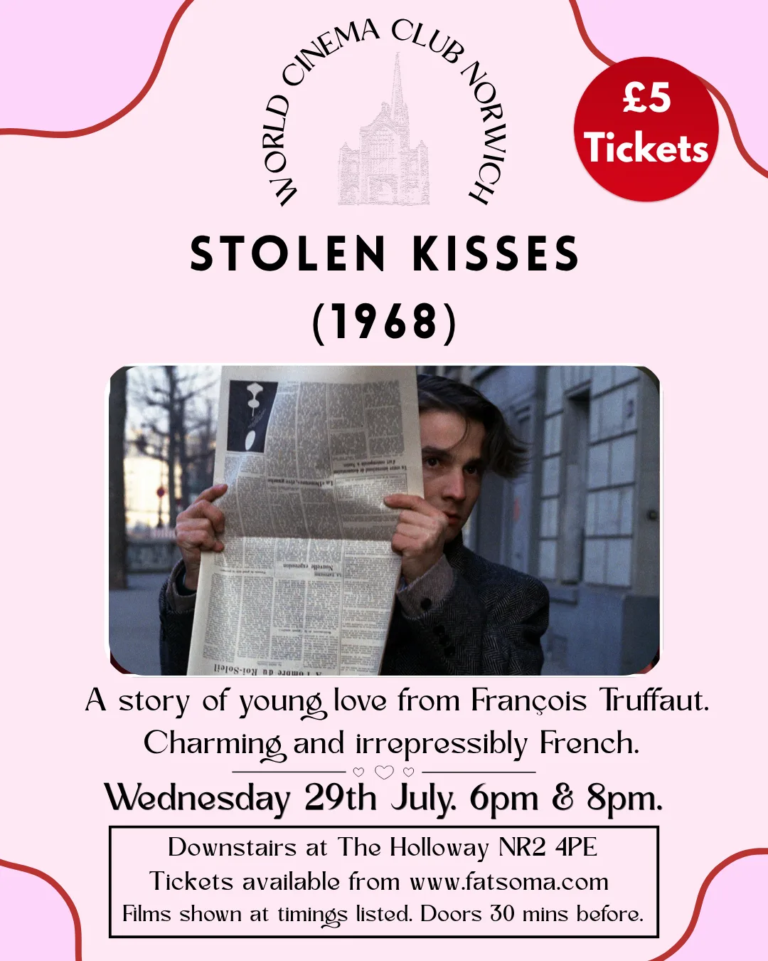 World Cinema Club Norwich Presents Stolen Kisses 6pm at The Holloway