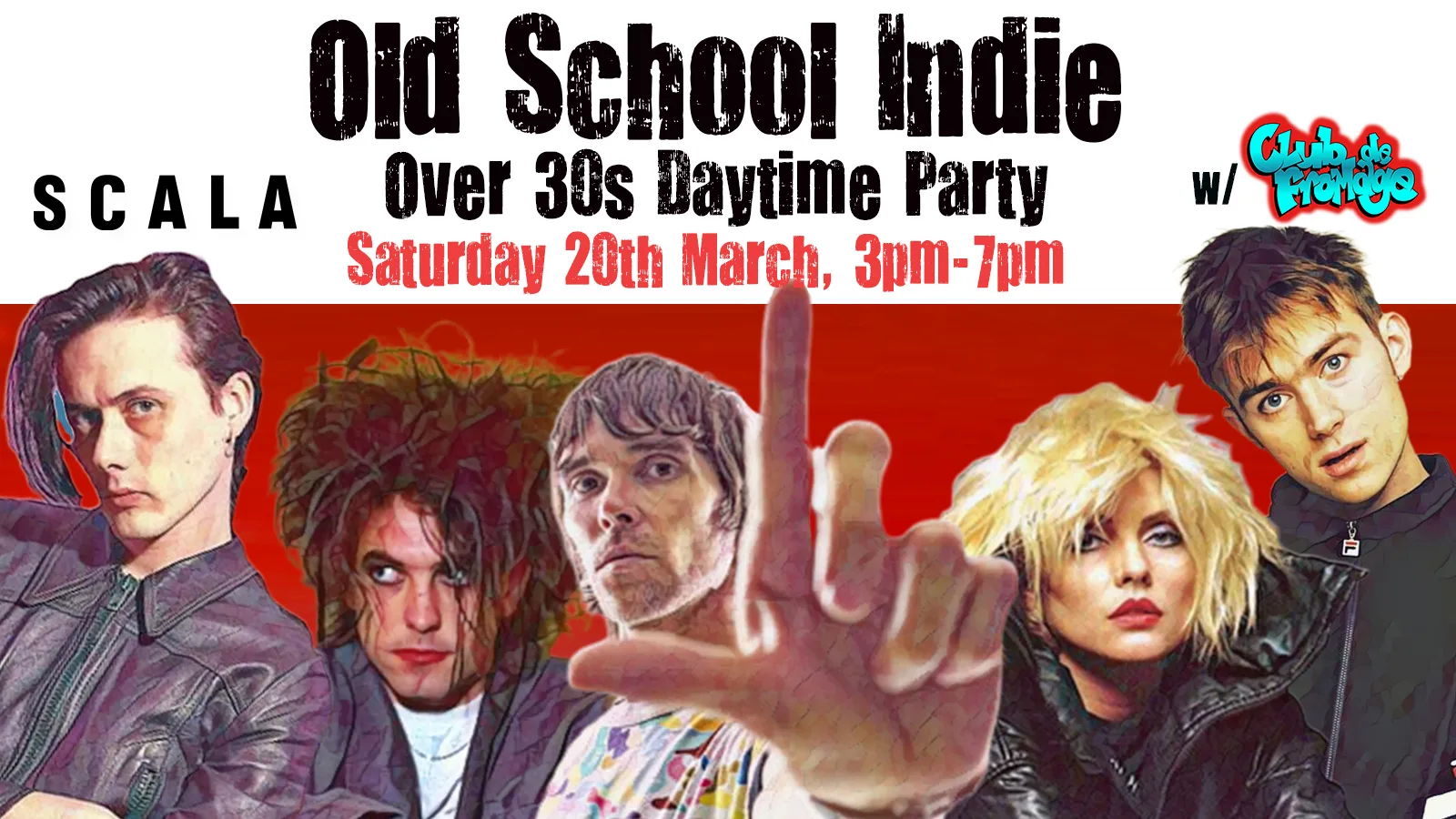 LONDON Old School Indie - Over 30s Daytime Party (w/Club de Fromage) - 20 March, 3pm-7pm at Scala