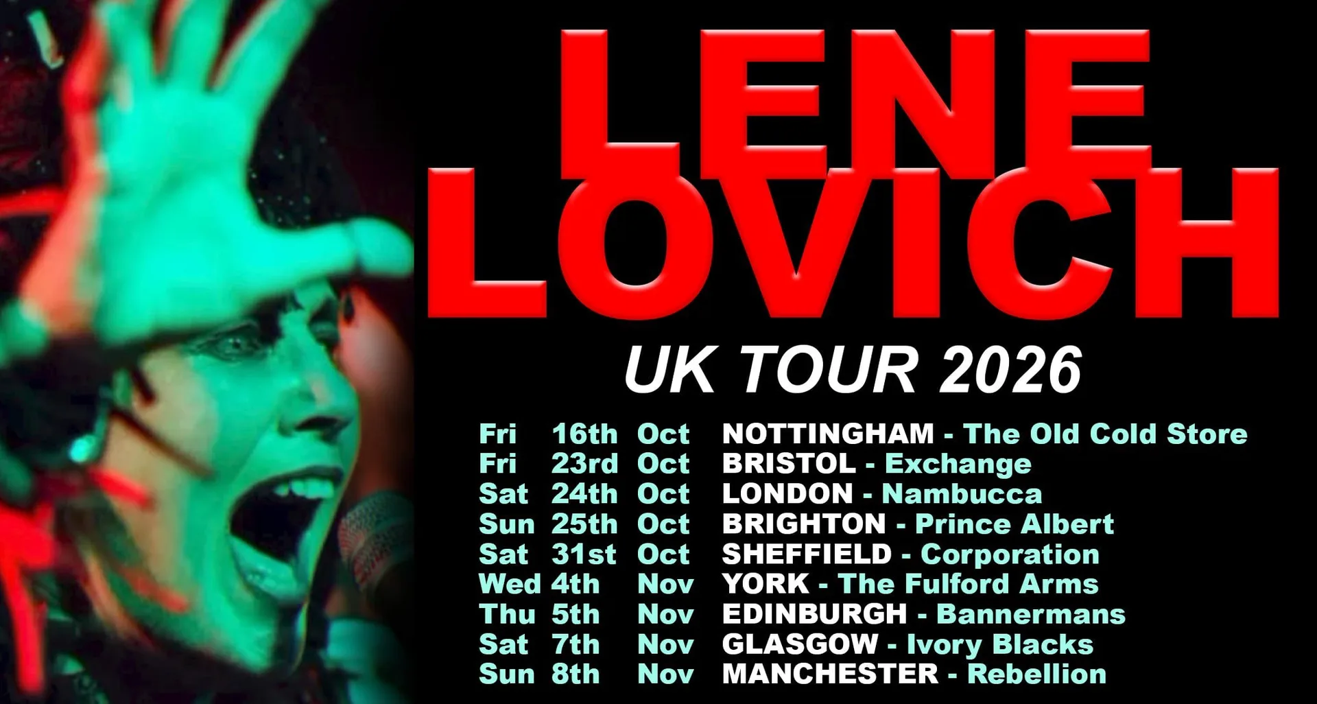 LENE LOVICH UK 2026 TOUR - NOTTINGHAM at The Old Cold Store
