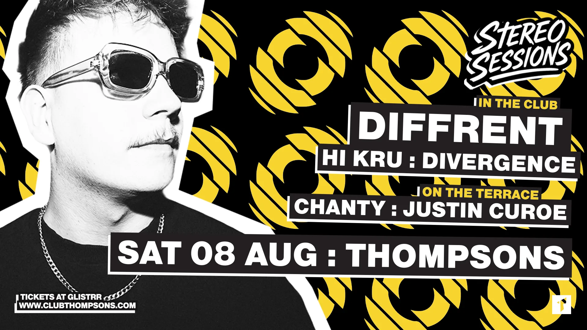 Stereo Sessions pres. DIFFRENT • Sat 08 Aug • Thompsons at Thompsons Garage