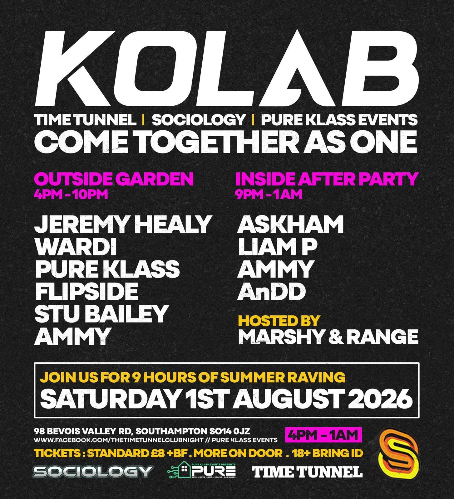 KOLAB - SATURDAY 1ST AUGUST AT SOBAR at Sobar Southampton