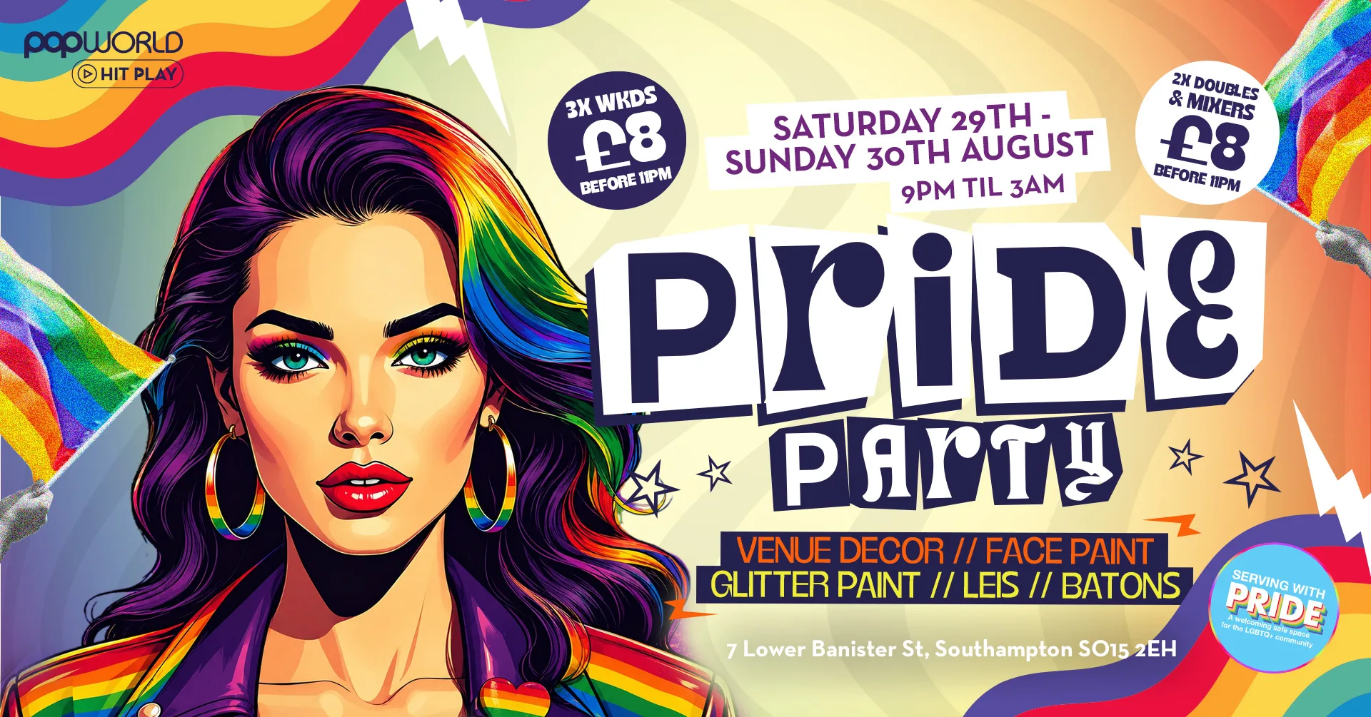 SOUTHAMPTON PRIDE PARTY at Popworld - Southampton