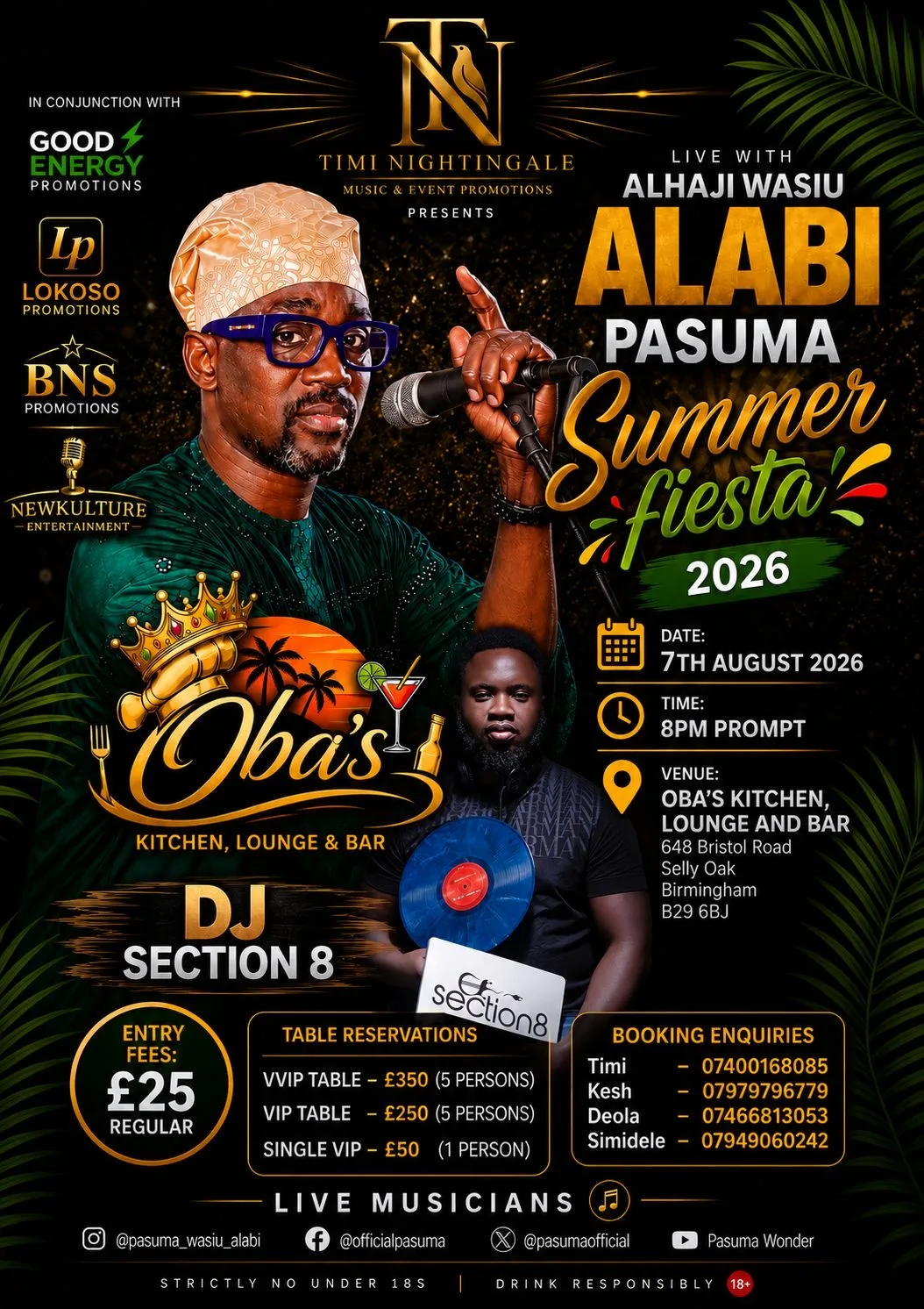 Pasuma Summer Fiesta at Oba’s Lounge and Bar