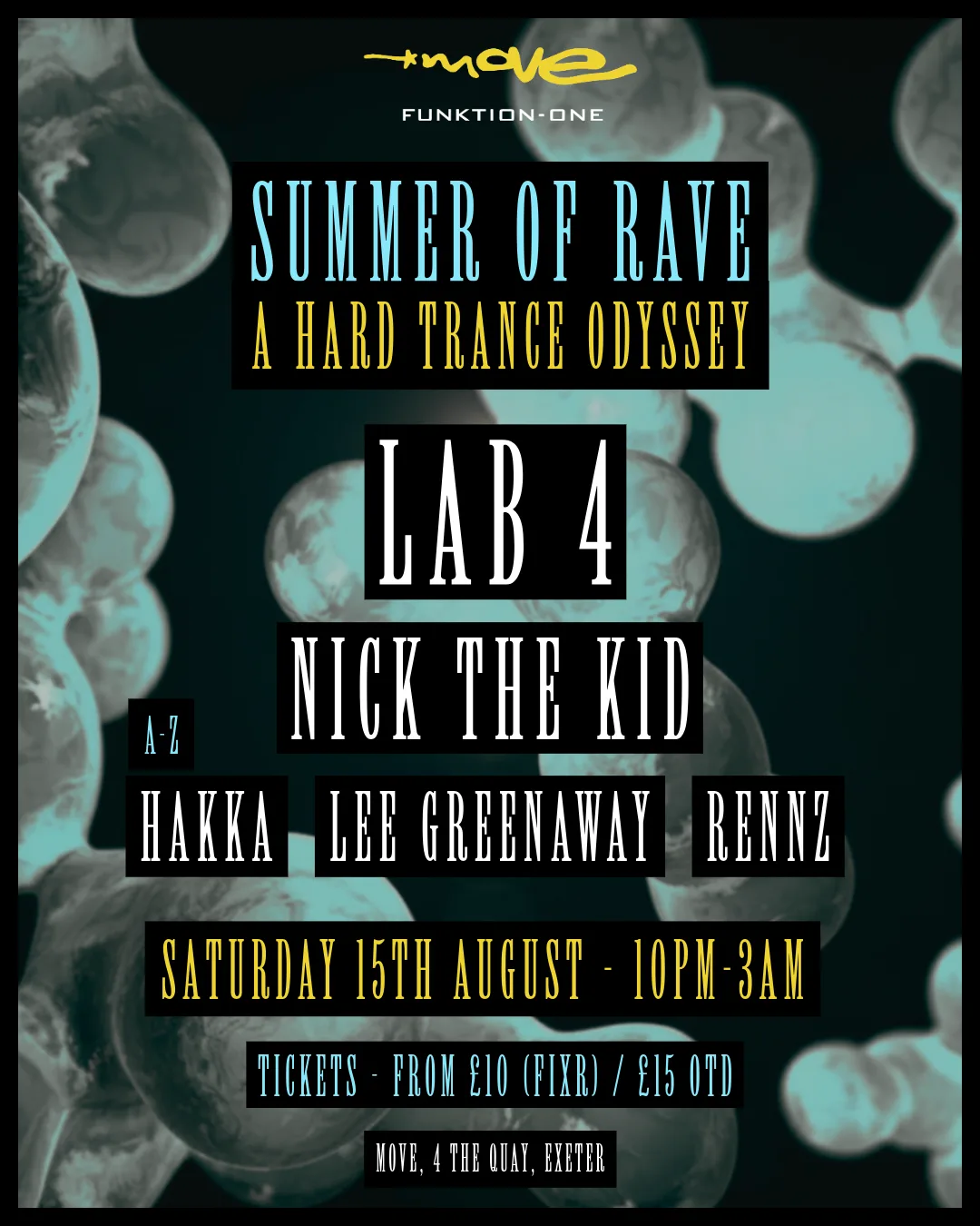Summer of Rave: A Hard Trance Odyssey - LAB 4, NICK THE KID + more | 15.08.26 | Exeter at Move