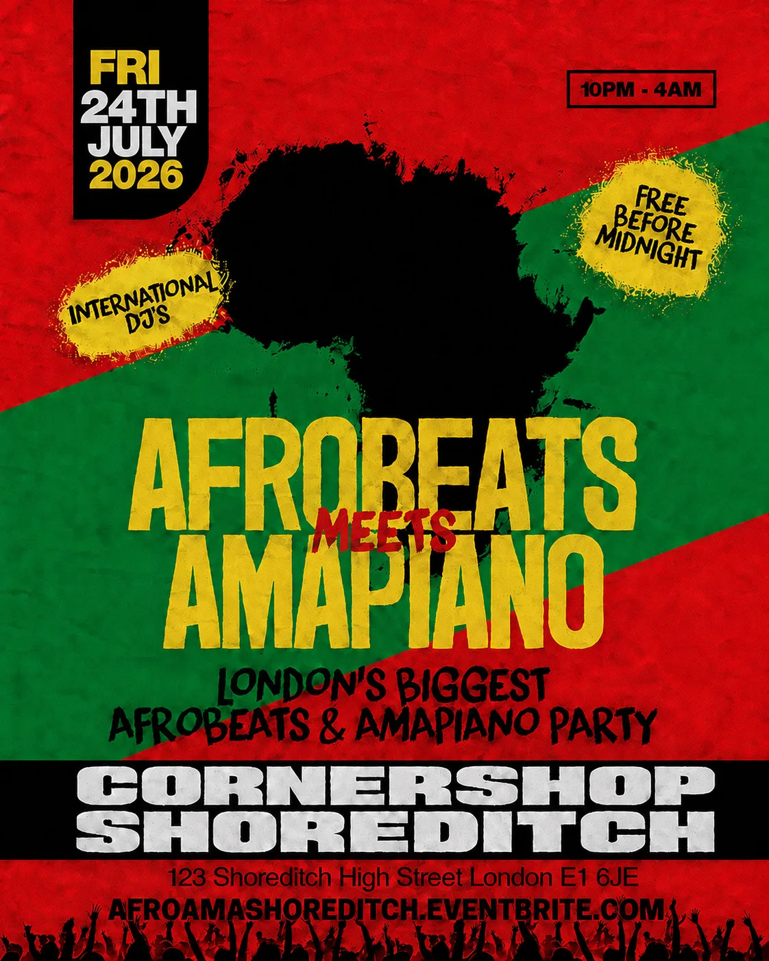 Afrobeats Meets Amapiano Shoreditch – Everyone Free Before 12AM at The Cornershop Bar