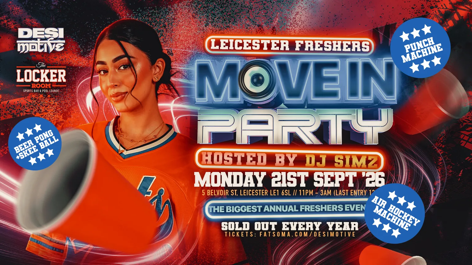 DJ Simz Hosts: Leicester Freshers 2026 ★ Monday 21st September ★ Freshers Move In Party at The Locker Room