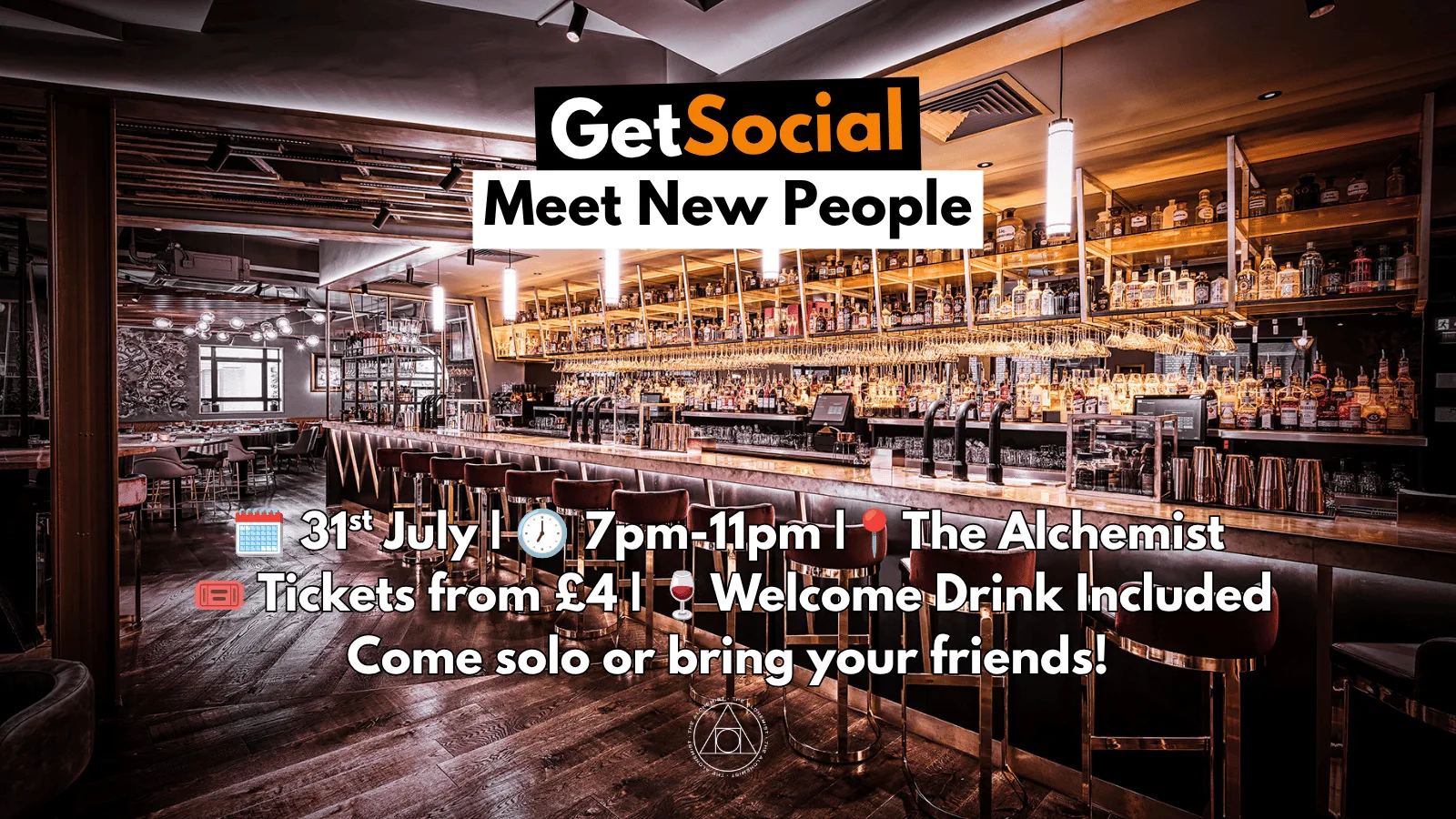 GetSocial Drinks | Meet New People & Make Friends (20s–40s) 🍹 at The Alchemist Brindleyplace
