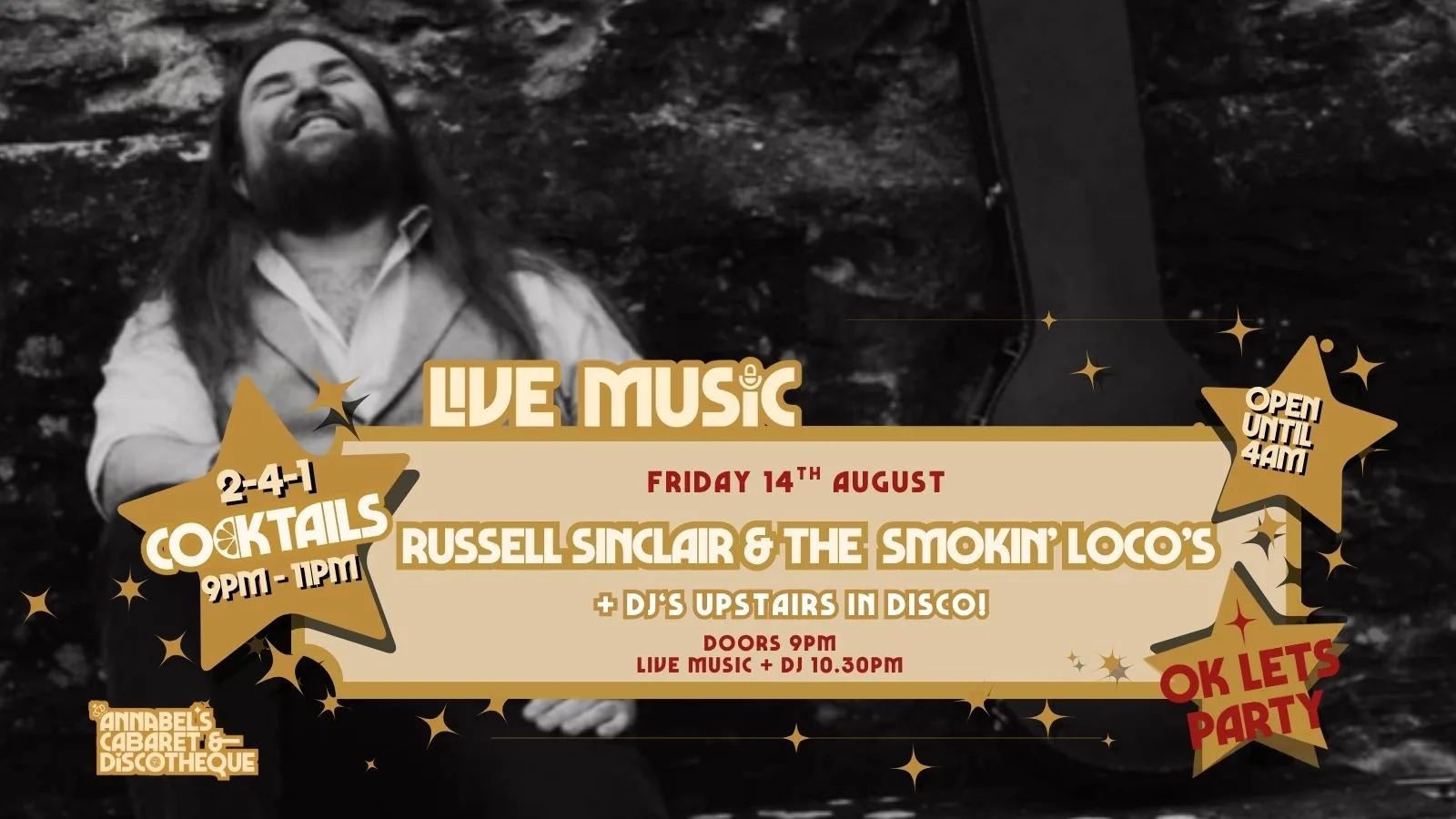 Live Music: RUSSELL SINCLAIR & THE SMOKIN LOCOS // Annabel’s Cabaret & Discotheque at Annabel's Cabaret and Discotheque