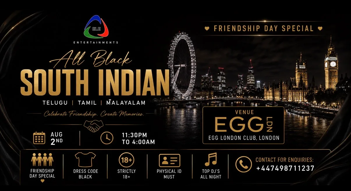 All Black Party Friendship day special by ELE ENTERTAINMENTS at Egg London Nightclub