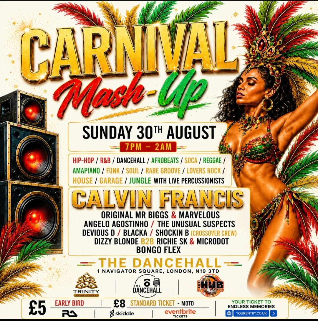 CARNIVAL MASH-UP (Bank Holiday Sunday)