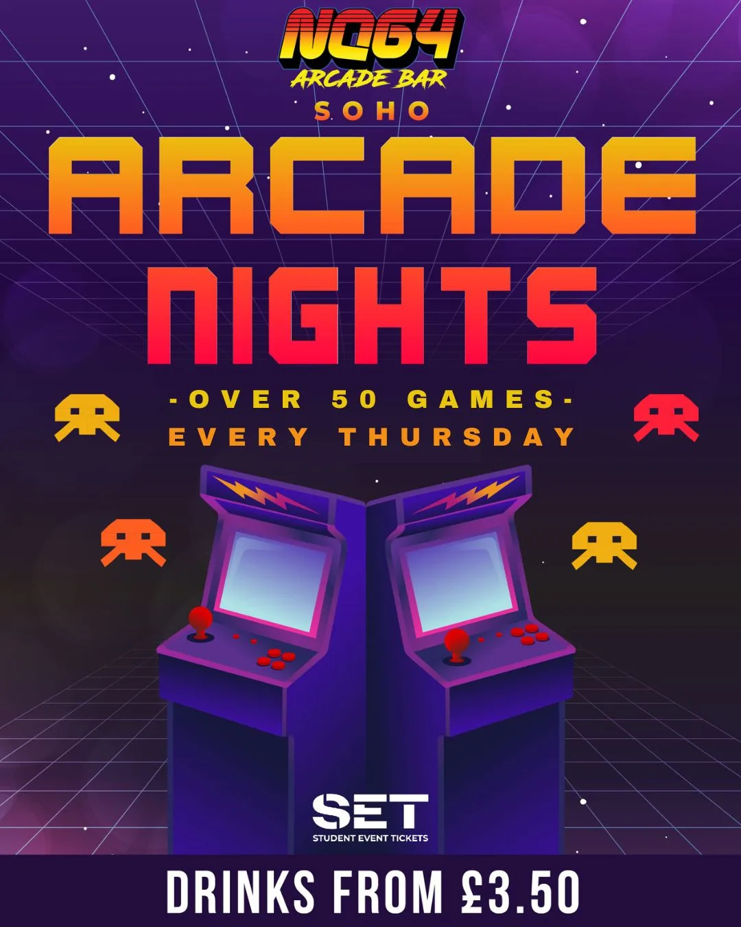 Arcade Nights @ NQ64 Soho Thursday 3rd September at NQ64 Arcade Bar - Soho