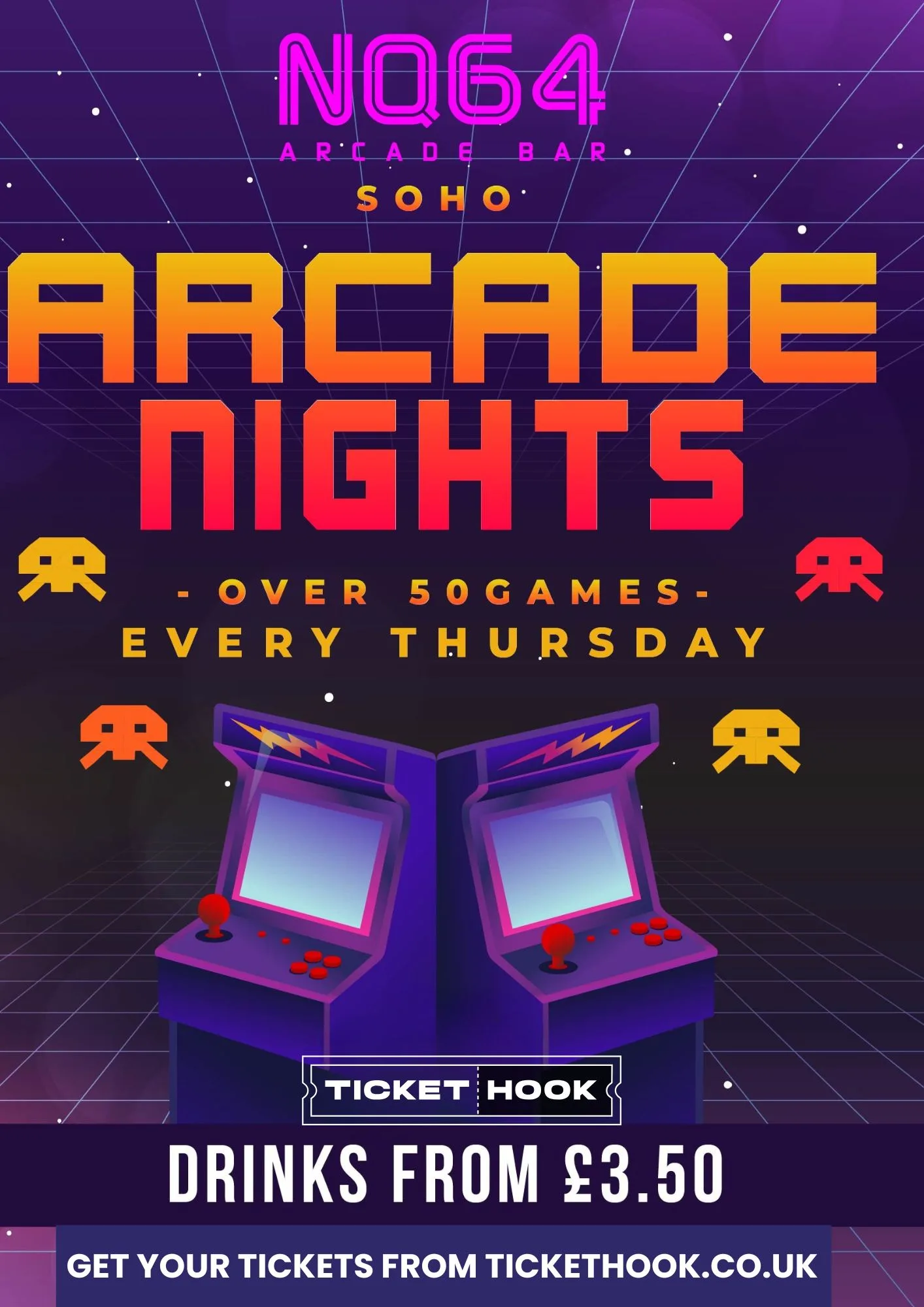 Arcade Nights @ NQ64 Soho Thursday 27th August at NQ64 Arcade Bar - Soho