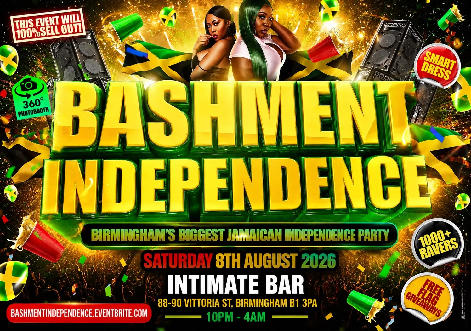 Bashment Independence - Birmingham's Biggest Jamaican Independence Party at INTIMATE LOUNGE & BAR