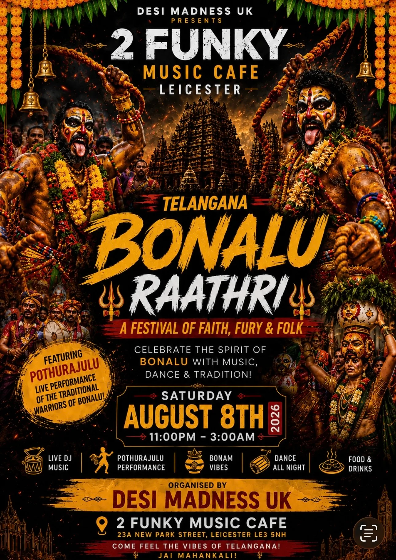 TELANGANA BONALU RAATHRI at 2Funky Music Cafe