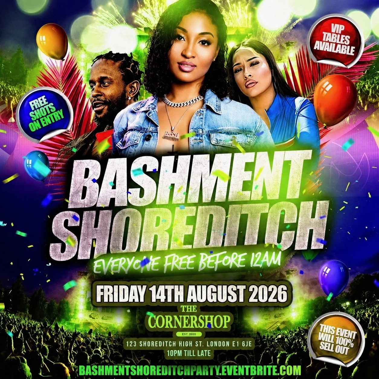 Bashment Shoreditch Party - Free Before Midnight at The Cornershop Bar