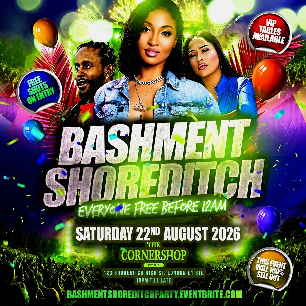 Bashment Shoreditch Party - Free Before Midnight