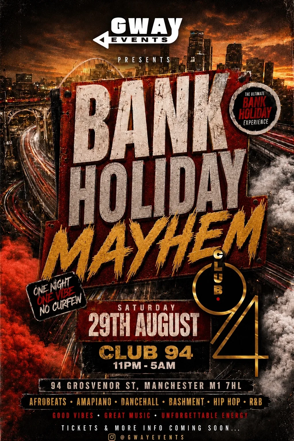 BANK HOLIDAY MAYHEM at CLUB94 MANCHESTER