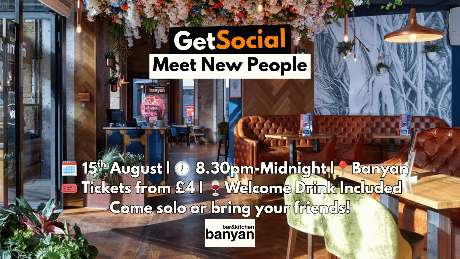 GetSocial Drinks | Meet New People & Make Friends (20s–40s) 🍹 at Banyan Bar & Kitchen - Newcastle