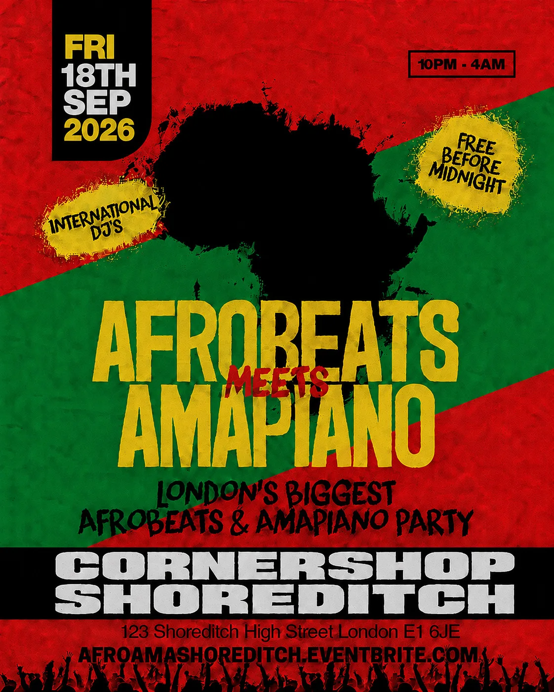 Afrobeats Meets Amapiano Shoreditch – Everyone Free Before 12AM at The Cornershop Bar