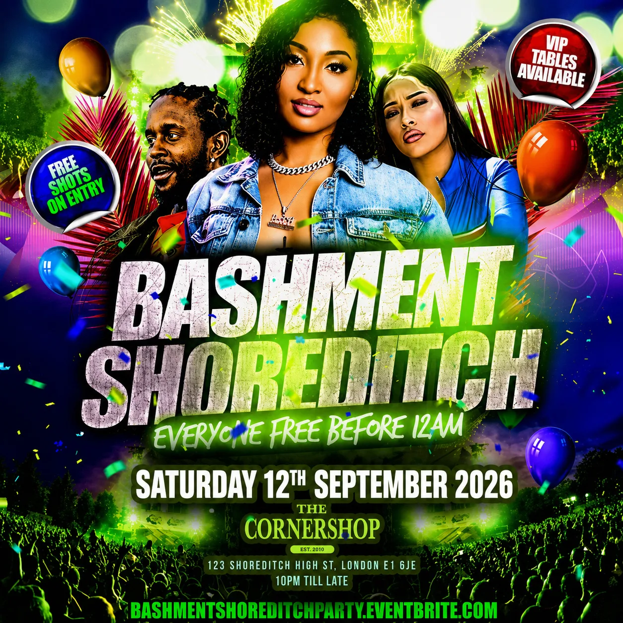 Bashment Shoreditch Party - Free Before Midnight at The Cornershop Bar