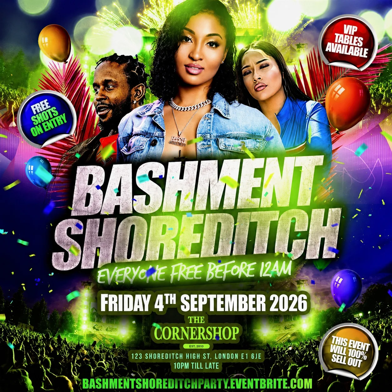 Bashment Shoreditch Party - Free Before Midnight at The Cornershop Bar