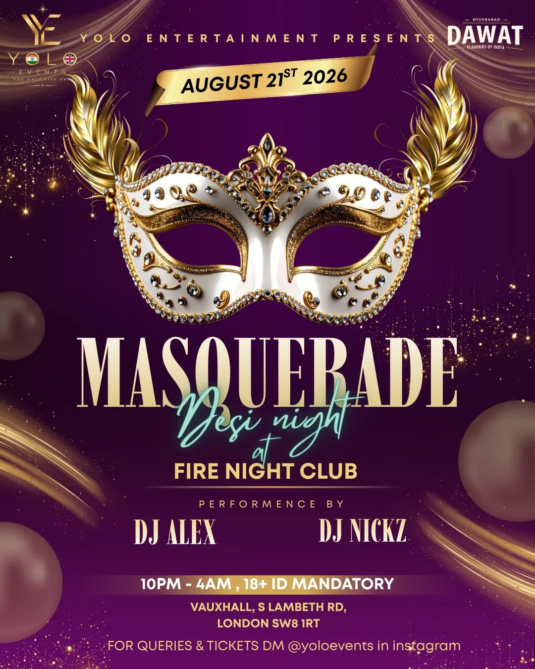 South Indian Masquerade Night at Fire Nightclub